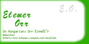 elemer orr business card